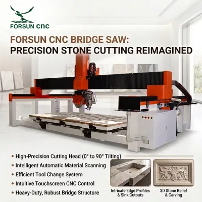 29% Discount CNC Bridge Saw Machine 3200*2000mm Tilting Table for Granite Rock Plate Tile Home Renovation Business