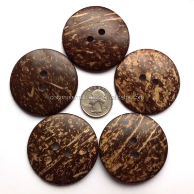 Selling DIY Craft Apparel Decor Not Resin Shell 2 Hole Button Custom Large Natural Coconut Buttons