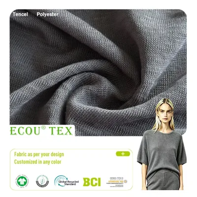 GRS/GOTS Certified 65 35 Polyester Linen Look Canvas Fabric Eco Friendly Organic Quick Dry Cool Matte Breathable Wrinkle Fabric