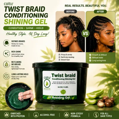 64oz Private Label Braid Styling Gel Extra Strong Hold Tame Flyaways Sleek Braids Twists Locs Hair Gel