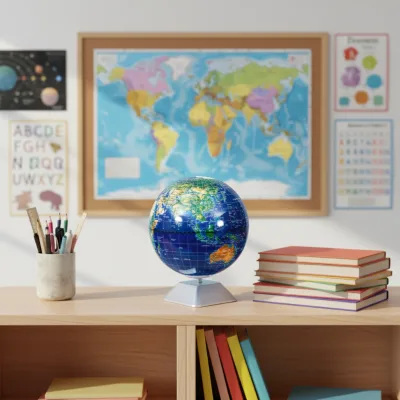 Factory Price 20cm Plastic Solar Revolving Globe