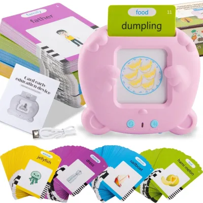 Hot Selling Printing Educational Learning Talking Flash Cards Kids Language Electronic Audio Book Learn English Words Toys