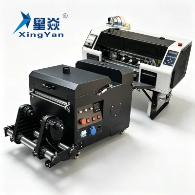 33cm DTF Printer with 2pcs XP600 & A3 Powder Drying Shaker 30cm DTF Printing Machine
