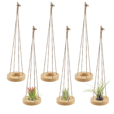 Gardening Braid Wood Hanging Succulent Planters