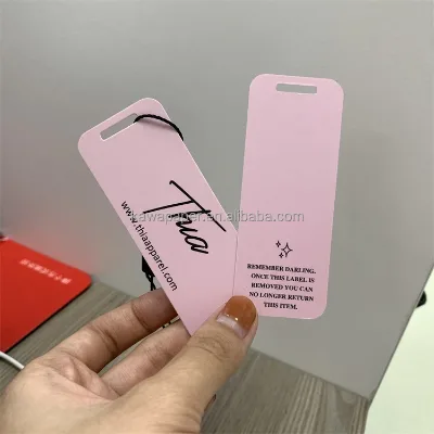 Luxury Custom Logo Clothing Green Card Clothes Label Special Paper Hang Tags T-Shirt Jacket Business Recyclable