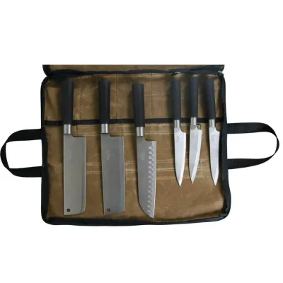 Heavy Duty Waxed Canvas Chef Knife Bag Custom Chef Tool Holder Portable Tool Storage Bag