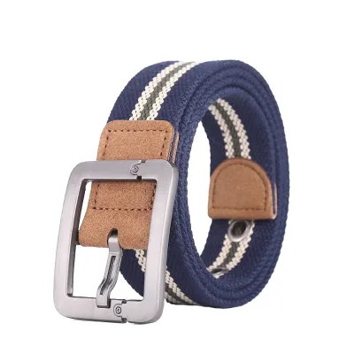 Men's Tactical Cotton Belt Alloy Pin Buckle Stylish High-Strength Black Waist Belt Jeans Trousers 125cm Fashion Gift
