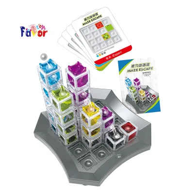 Hot Selling Brain Building Fun Educational Gift Falling Marble Logic Game Challenging STEM Toy Gravity Marble Maze