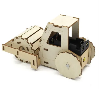 DIY Wooden Road Roller STEM Children's Toy Creative Scientific Experiment Material Puzzle Assembly Model Gift School Projects