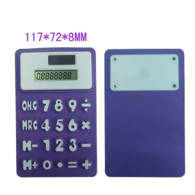 8-Digit Solar Silicone Folding Calculator Pocket Promotional Electronic Gift