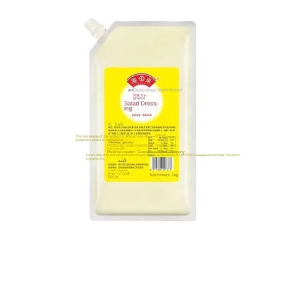 Quality Natural Cheese Flavored Salad Dressing 1kg * 12 Bags of Fried Chicken Hamburger Vegetables for Commercial Use
