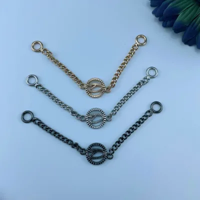 Fashionable High Quality Customized Zinc Alloy Brass Iron Metal Shiny Plating Collar Chain for Coat Jacket
