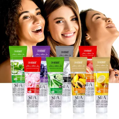 Organic Natural Extract Skin Whitening Scrub Body Face Peeling Gel Rose Aloe Lemon Anti-Acne Cleanser Callus Remover OEM Supply