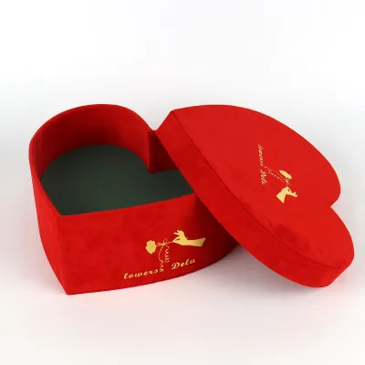 Customization logo Luxury Flowers Gift Boxes Heart Creative Gift Box Packaging Velvet Heart Mom Red Heart Flower Gift Box