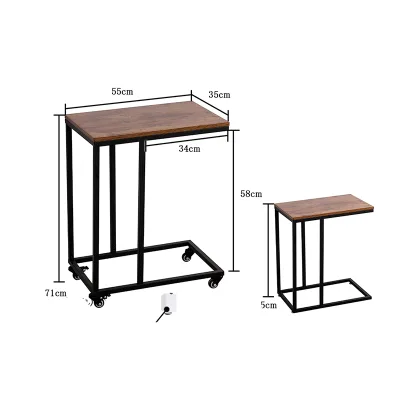 Bedroom Furniture Convenient Movable Adjustable White Antique Wood Overbed Bedside Table