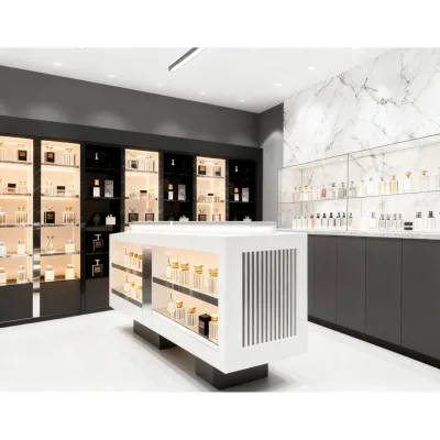 Luxury Classic Perfume Shop Shelves and Display Cabinets for Perfume Bottle With Box Store Showcase
