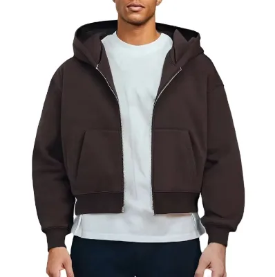 Winter Men's 3D Zip-Up Hoodie 100% Cotton Fleece Silk Screen Printed Regular Fit Eco-Friendly Windproof Black