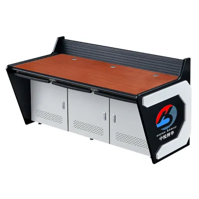 24 Hour Monitoring Console with Screen Shelf Computer Desk Monitoring Table