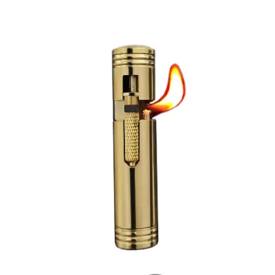 Bronze Cylinder Type Lever Modern Design Eco-friendly Kerosene Lighter with Gift Box Accessory
