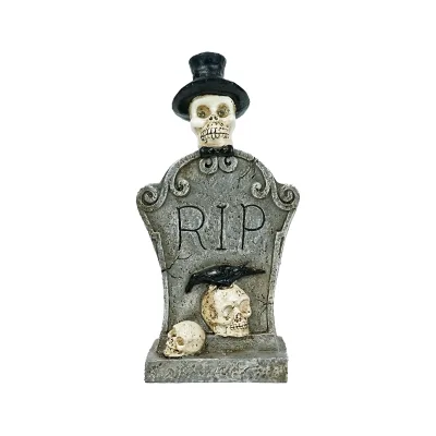 High Quality Decorations Outdoor Ornaments Graveyard Halloween Resin CraftsTombstone with Light