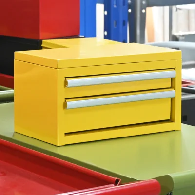 Lid-Opening Heavy Duty Powder Coated Cold-Roll Steel 2-Drawer Shockproof Tool Box Kit IP54 Rated 3-Year Warranty Custom Case