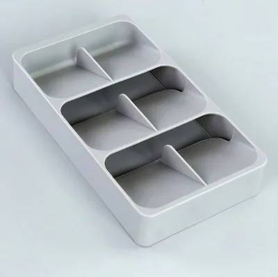 Modern Design Rectangle Plastic Drawer Storage Tray for Kitchen Flatware Silverware Cutlery Spoons Forks Organizer