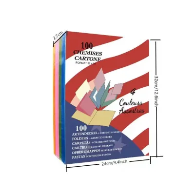 Office Binder Creative 4-color High-quality Card Paper File Folder Supplies Thickened 32x24 Chemises Carton Manila Paper