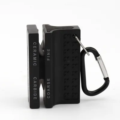 KITCHENCARE ABS Black Tungsten Ceramic Survival Tools Travel Knife Sharpener for Camping