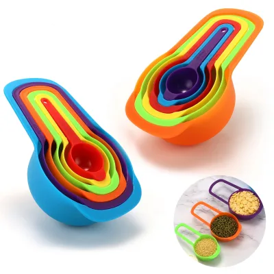 6PCS/set Rainbow Measuring Cup and Spoon Set with Scale for Accurate Baking and Cooking Grain Dessert Measuring Tools