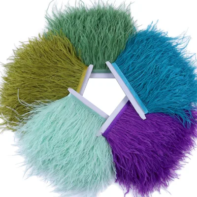 Factory 10-15cm Ostrich Feather Feather Earrings Making Premium Lace Fluffy Ostrich Trims for Boutique Costumes Sewing