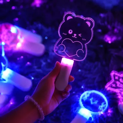 Wholesale Bulk Custom Handheld RGB Light-Up Wands Acrylic LED Decorative Lamp Logo Lightstick Light up Wand Stick for Party