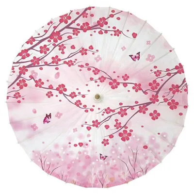 Plain Bamboo Cloth Parasol Umbrella Great for Wedding Party Favor