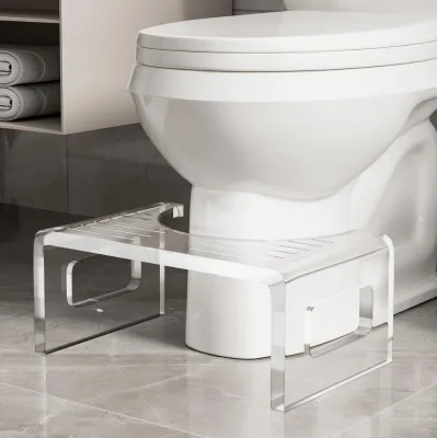 Foot Stool Clear Step Foot Stool 15mm Extra Thickness Acrylic Shower Stool for Women Men