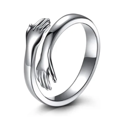 Custom Hug Ring 925 Sterling Silver Without Stone Inlay Suitable for Men's Wedding Ring