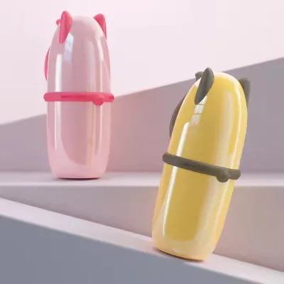 Cat-shaped PP Plastic Toiletry Cup Portable Small Travel Toiletry Cup Small Storage Cup