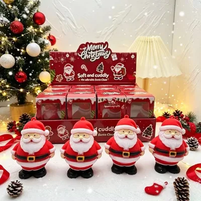 Santa Claus Squishy Toy, Soft Squeeze Fidget Toy, Christmas Gift Stress Relief Santa Figure for Kids Xmas Party Decor Present