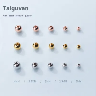 S925 Silver 18K Gold Electroplated Beads Loose DIY Accessories-Separated Pearl Beads for Jewelry Wholesale Findings Components