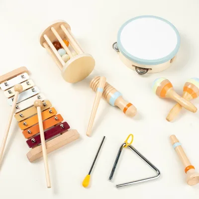 Seven-piece Package Toys Kindergarten Percussion Instrument Wooden Educational Tys for Children