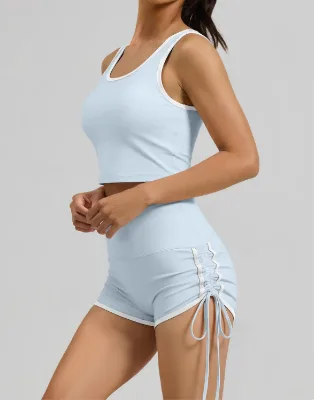 Women High Support Yoga Set With Built-in Chest Pad Moisture Wicking Quick Dry Fitness Suit Gym Workout for Running Sports