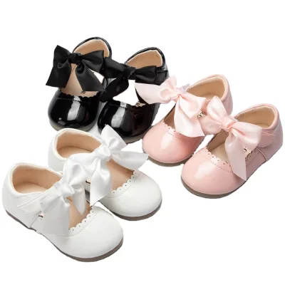 Wholesale Student Party Mary Jane Shoes Prom Princess Cute Bow Lace Girls Dress Shoes