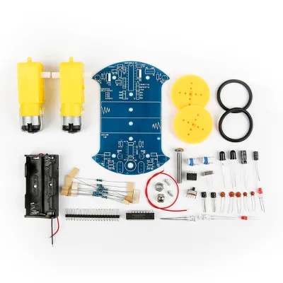 KUONGSHUN Factory Direct Without Battery AT89C2051 51 Kids Electronic Toys MCU D2-2 DIY Smart Tracking Line Robot Car Suite Kit