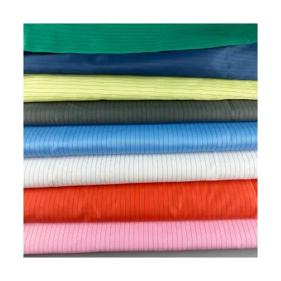 JEJOR Wahsbale Reusable Lint Free 5mm Stripe Polyester Cotton Twill Anti-static ESD Woven Fabric for Clothing