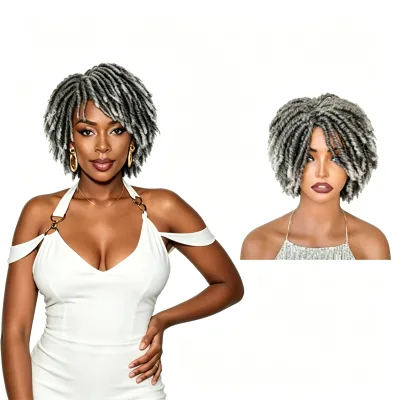 Synthetic Soft Locs Braided Wig Short Bob Distressed Butterfly Locs Wig Synthetic Butterfly Faux Locs Braided Wig
