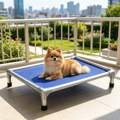 Aluminum Elevated Dog Bed High Quality Raised Pet Bed Cot Cooling Solid Pattern Carton Packaging