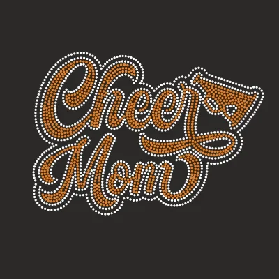 Customized Wholesale Price Factory Cheer Mom Letter Rhinestone Printing Heat Transfer