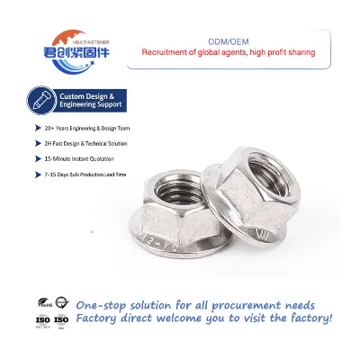 304/316 Stainless Steel Metric Hex Flange Nuts DIN6923 Toothed Anti-Slip with Washers Self-Locking M3/M4/M5/M6