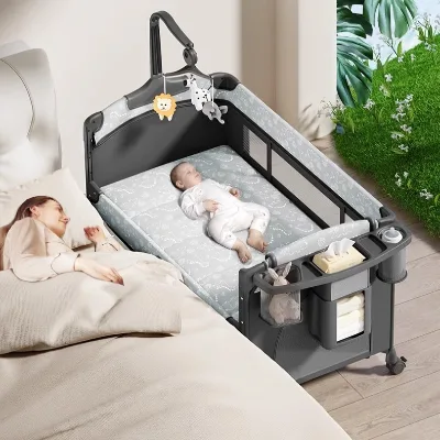Easy Assembly Foldable Multifunctional Baby Crib Baby Bad Portable Baby Sleeping Bed Kids Playpens