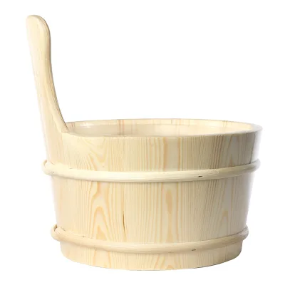 Steam Sauna Room Accessories Set 4L Wooden Sauna SPA Bucket and Scoop