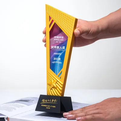 Custom Engraved Crystal Wheat Ear Trophy Glass Award Crystal Trophy Award