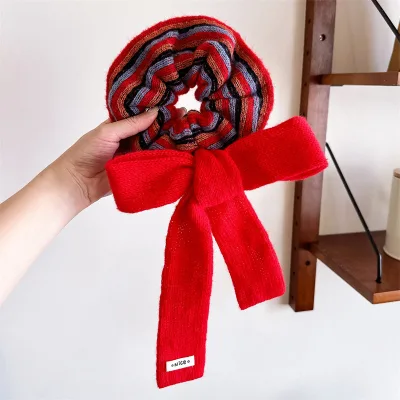 Large butterfly hair accessory, high-elasticity leather hairband, simple and elegant, high ponytail, durable, new style.